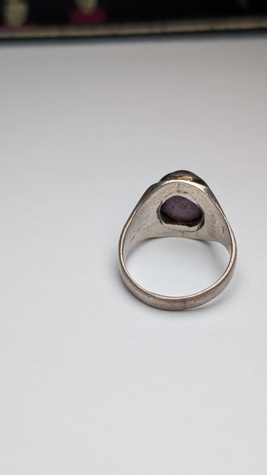 Vintage Sterling Silver Star Ruby Ring | Size Q | 925 Silver - Image 3