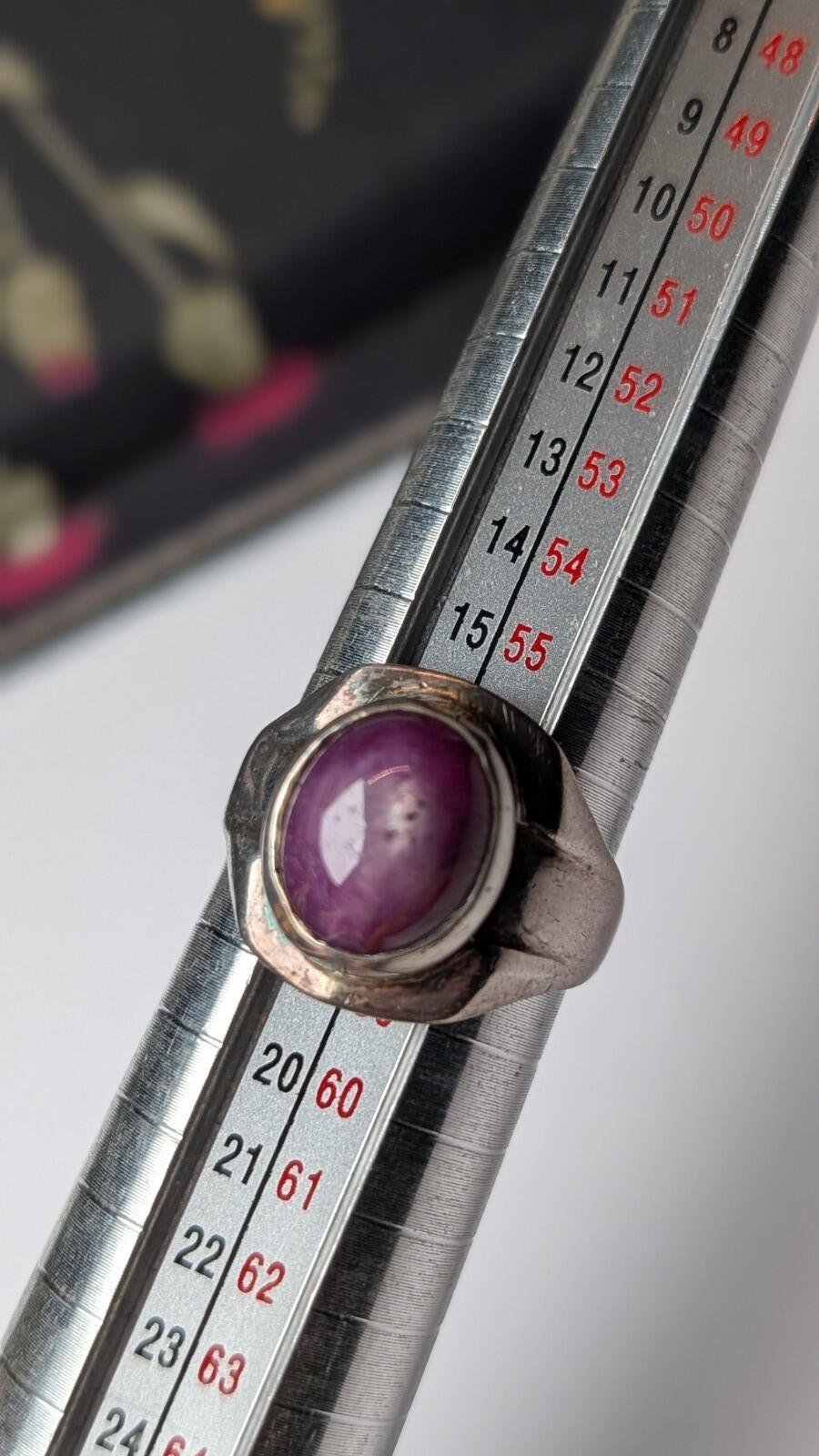 Vintage Sterling Silver Star Ruby Ring | Size Q | 925 Silver - Image 10