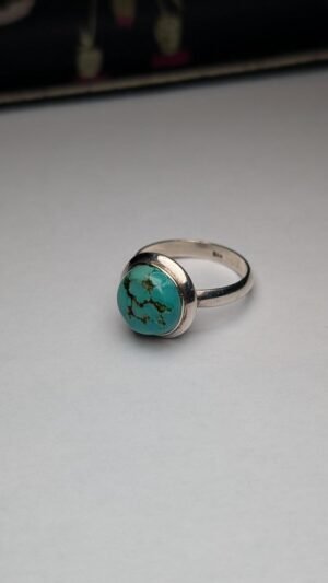 Vintage Sterling Silver Blue Turquoise Ring | Size T 1/2 | 925 Silver