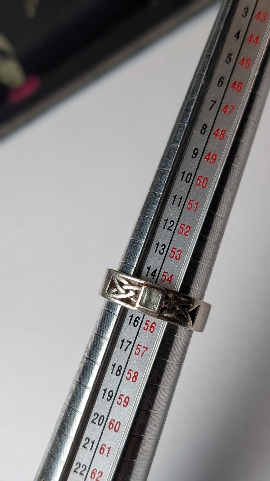 Vintage Sterling Silver Celtic Blue Aquamarine Ring | Size O | 925 Silver - Image 7