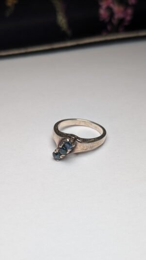 Vintage Sterling Silver Blue Sapphire Ring | Size M | 925 Silver