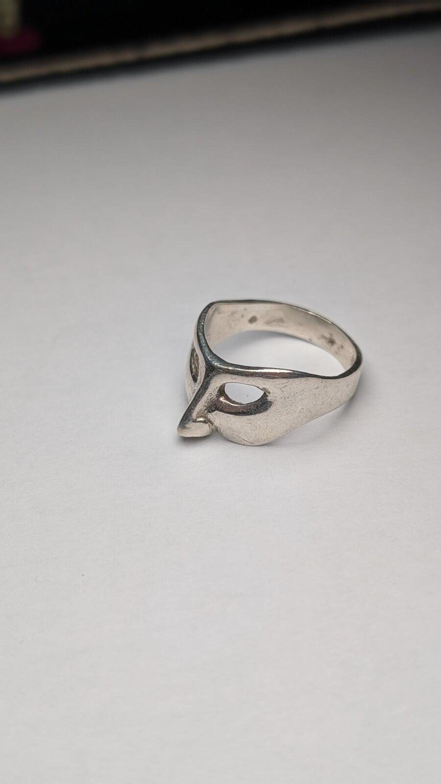 Vintage Irish Sterling Silver Masquerade Mask Ring | Size L 1/2 | 925 Silver - Image 2