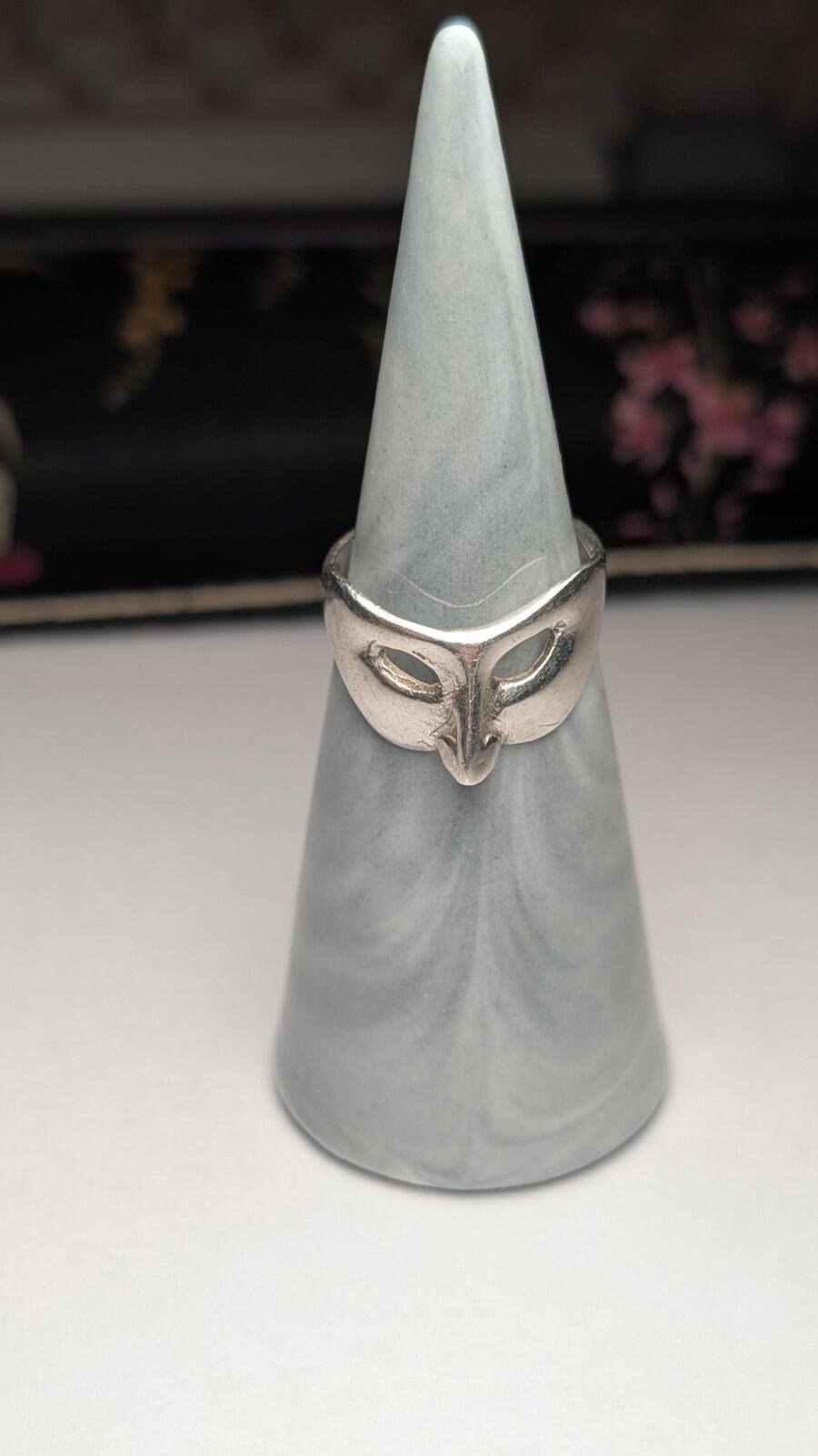 Vintage Irish Sterling Silver Masquerade Mask Ring | Size L 1/2 | 925 Silver - Image 6