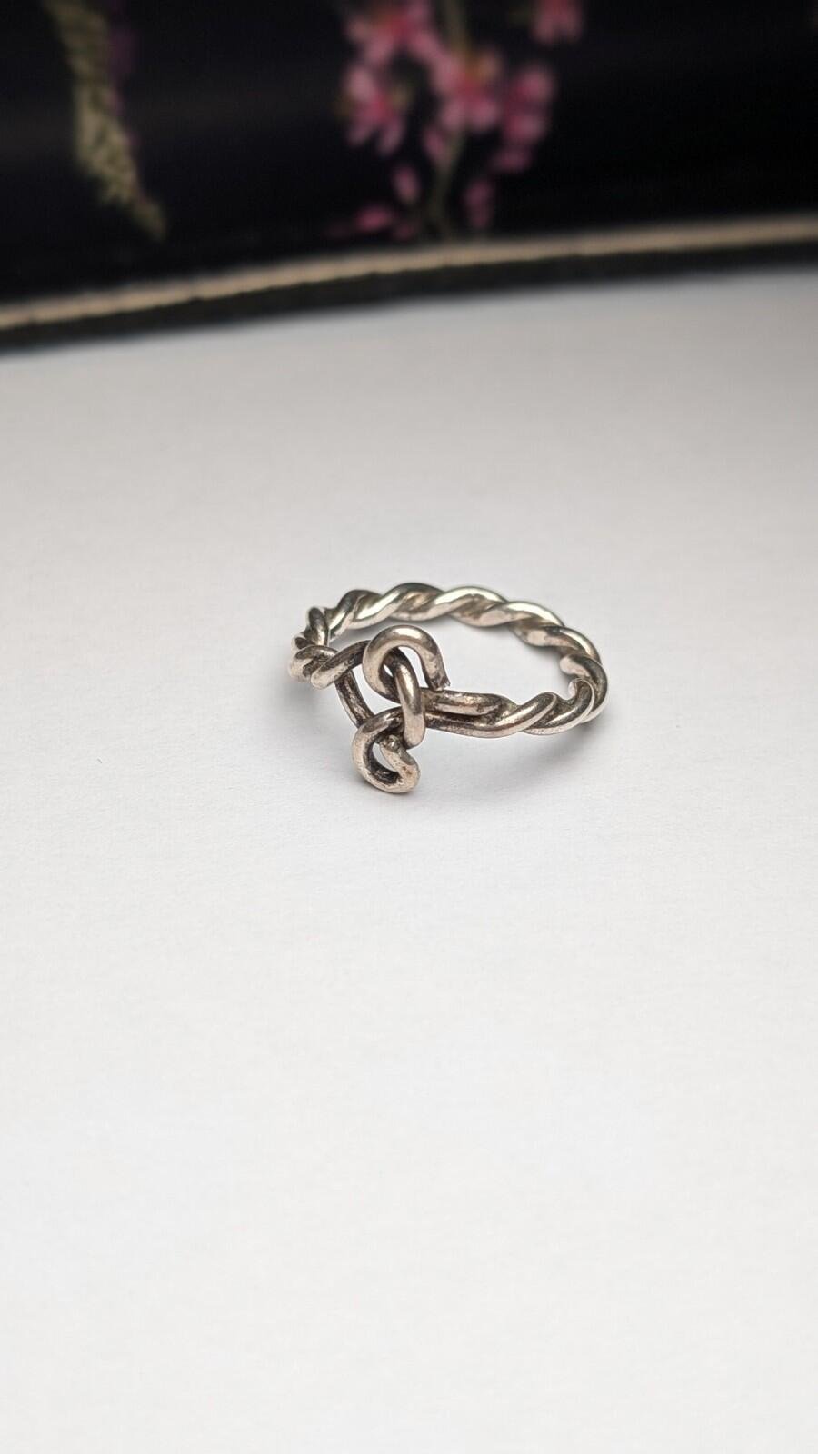Vintage Sterling Silver 2014 Rope Ring | Size O 1/2 | 925 Silver
