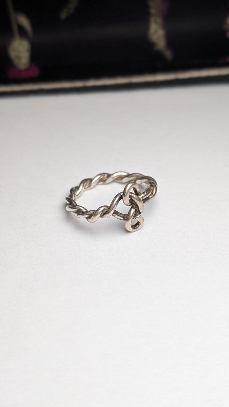 Vintage Sterling Silver 2014 Rope Ring | Size O 1/2 | 925 Silver - Image 2