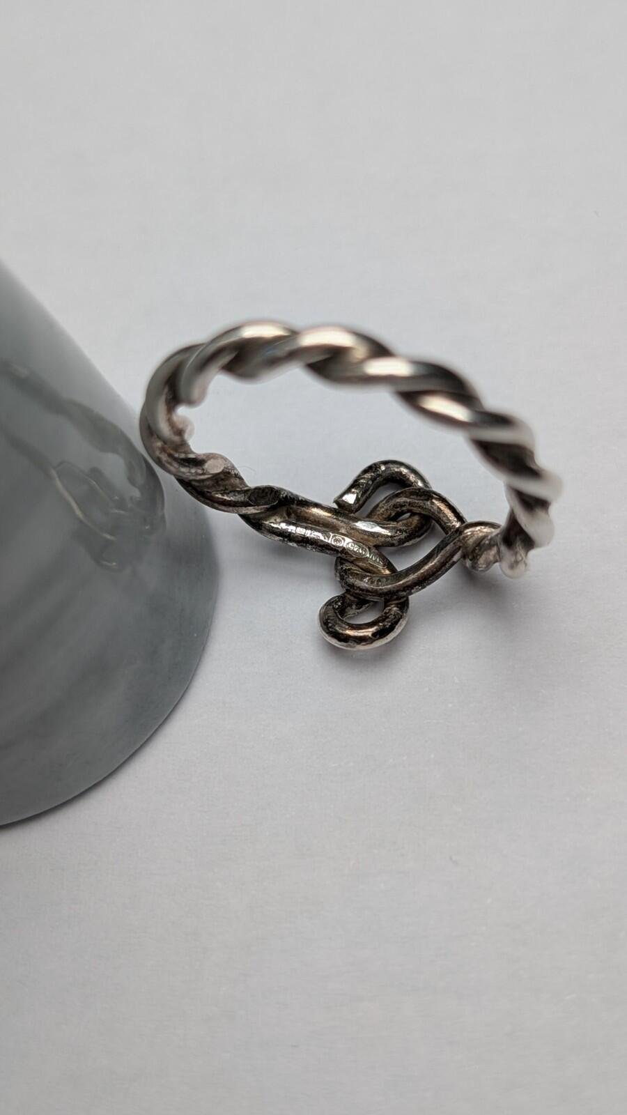 Vintage Sterling Silver 2014 Rope Ring | Size O 1/2 | 925 Silver - Image 3