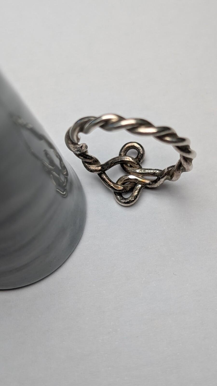 Vintage Sterling Silver 2014 Rope Ring | Size O 1/2 | 925 Silver - Image 4
