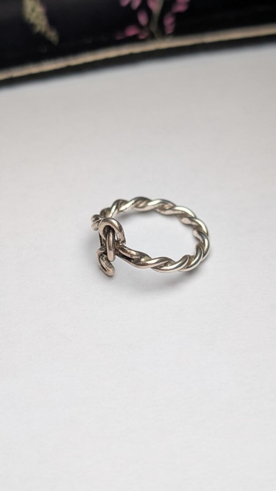 Vintage Sterling Silver 2014 Rope Ring | Size O 1/2 | 925 Silver - Image 5