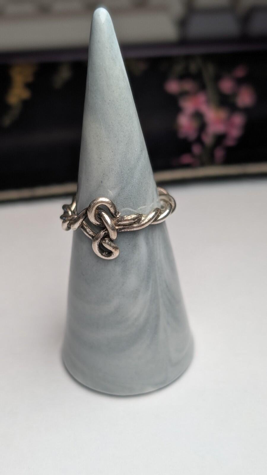Vintage Sterling Silver 2014 Rope Ring | Size O 1/2 | 925 Silver - Image 8