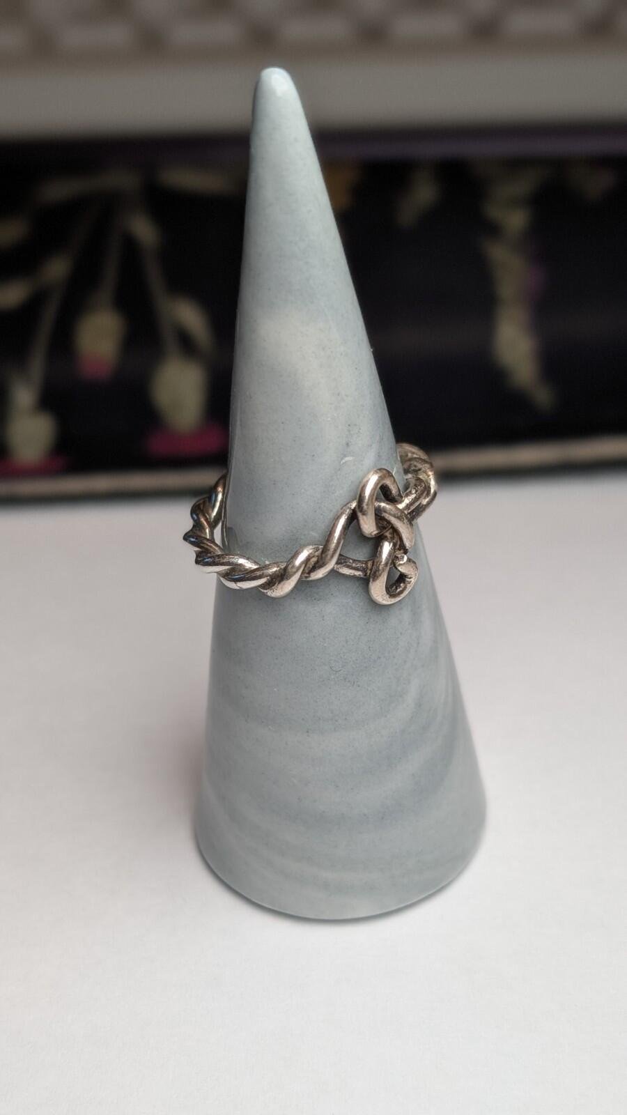 Vintage Sterling Silver 2014 Rope Ring | Size O 1/2 | 925 Silver - Image 9