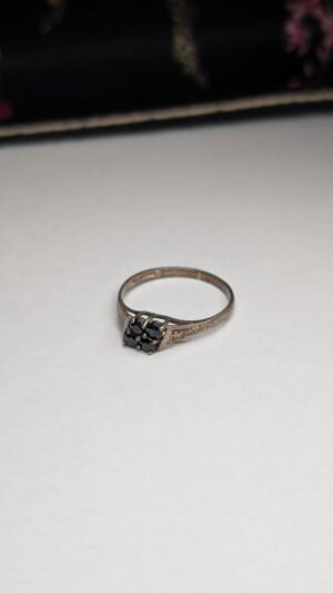 Vintage Sterling Silver 1984 Sapphire Ring | Size M 1/2 | 925 Silver