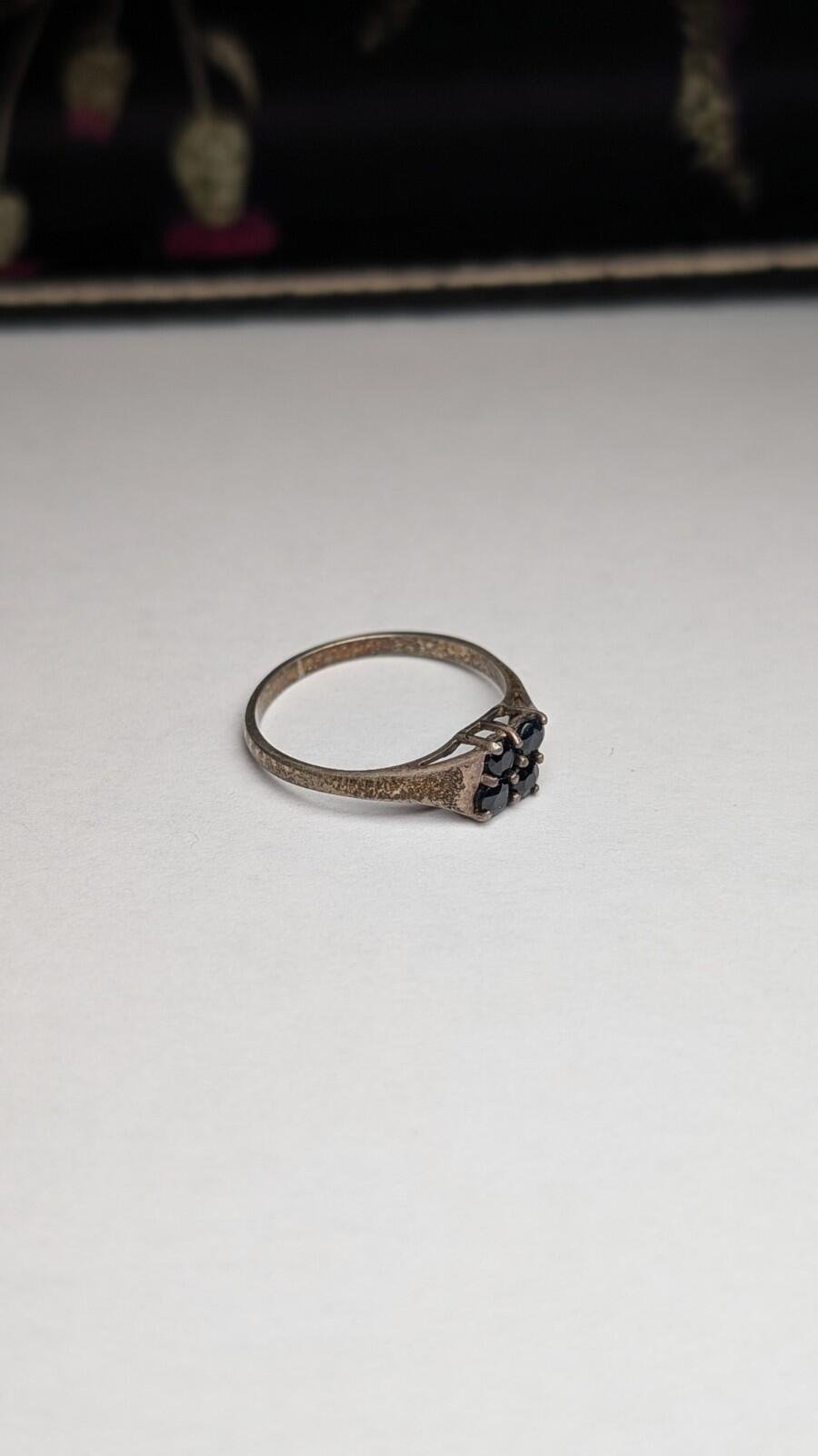Vintage Sterling Silver 1984 Sapphire Ring | Size M 1/2 | 925 Silver - Image 2
