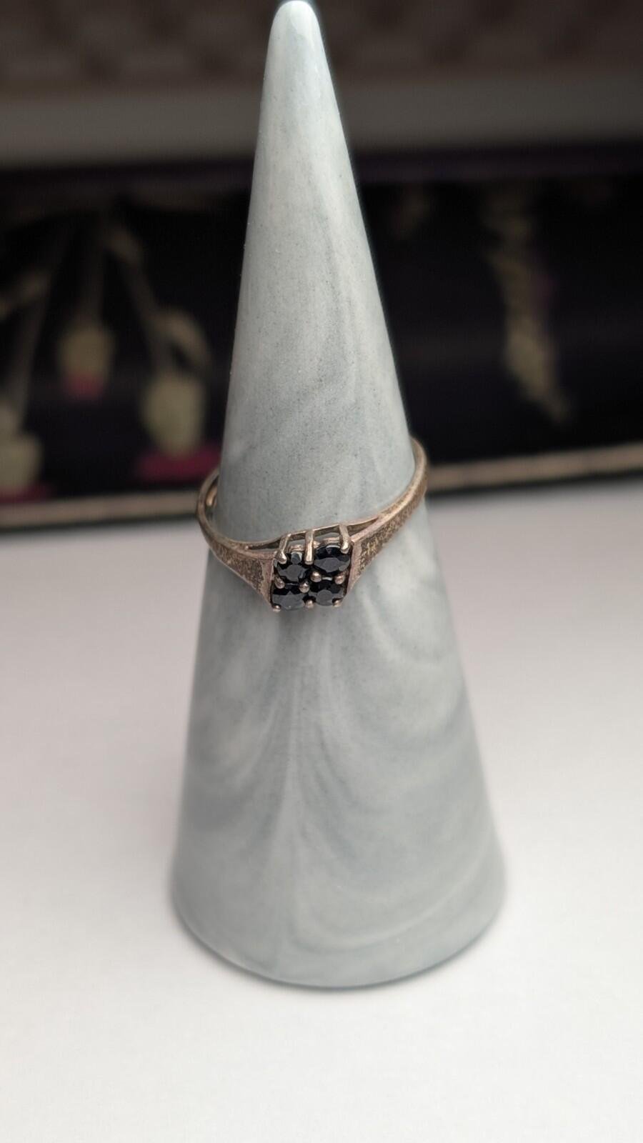 Vintage Sterling Silver 1984 Sapphire Ring | Size M 1/2 | 925 Silver - Image 3