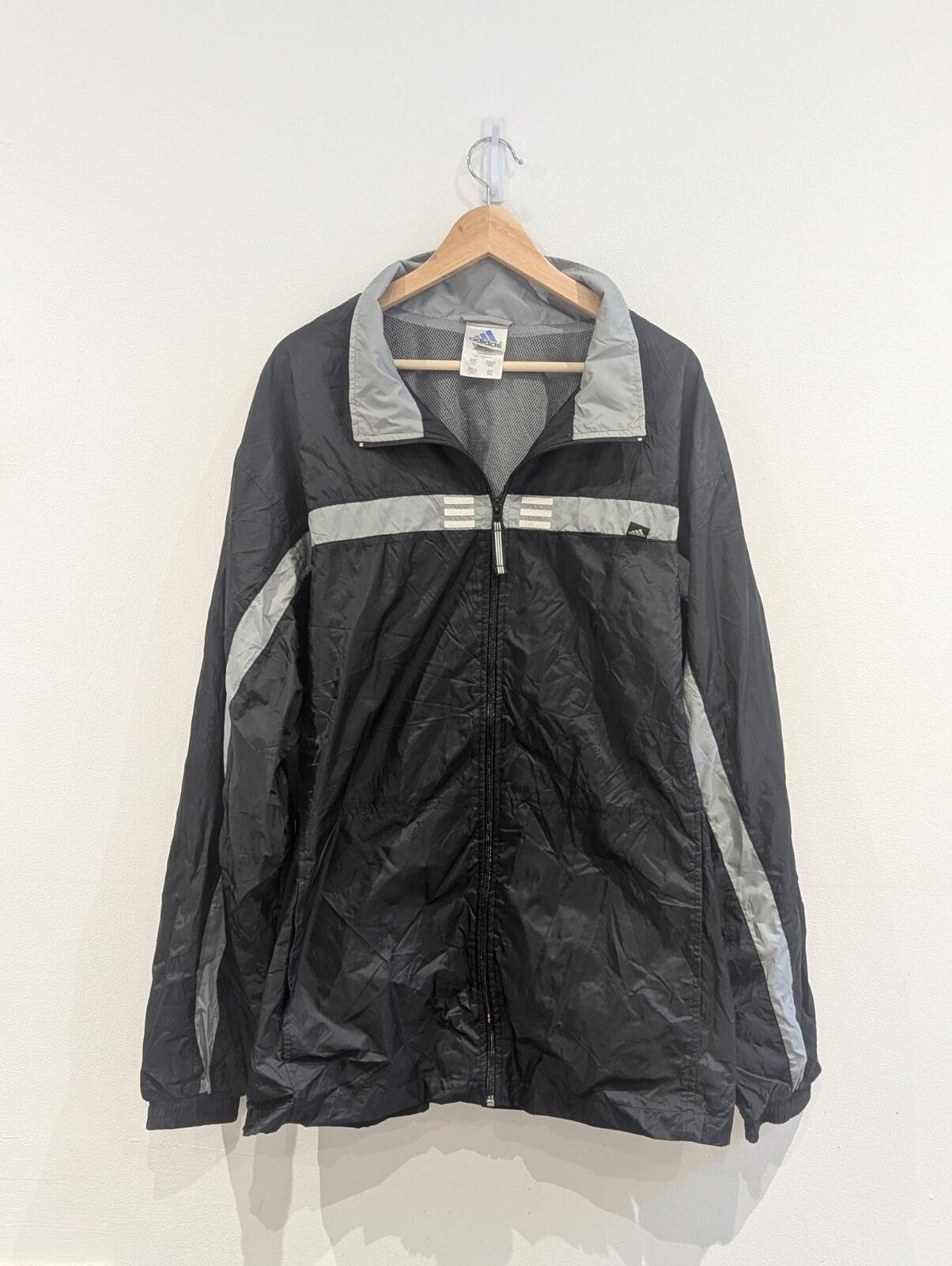 Vintage Adidas 2001 Black & White Jacket Windbreaker | Extra Extra Large XXL