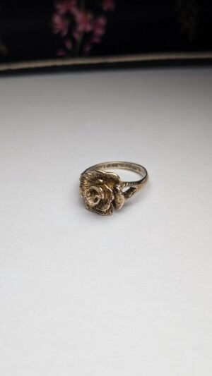 Vintage Sterling Silver Flower Rose Ring | Size K 1/2 | 925 Silver