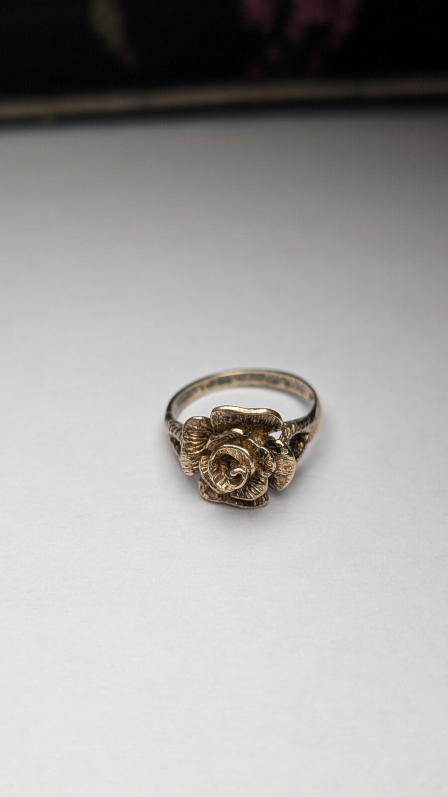 Vintage Sterling Silver Flower Rose Ring | Size K 1/2 | 925 Silver - Image 3