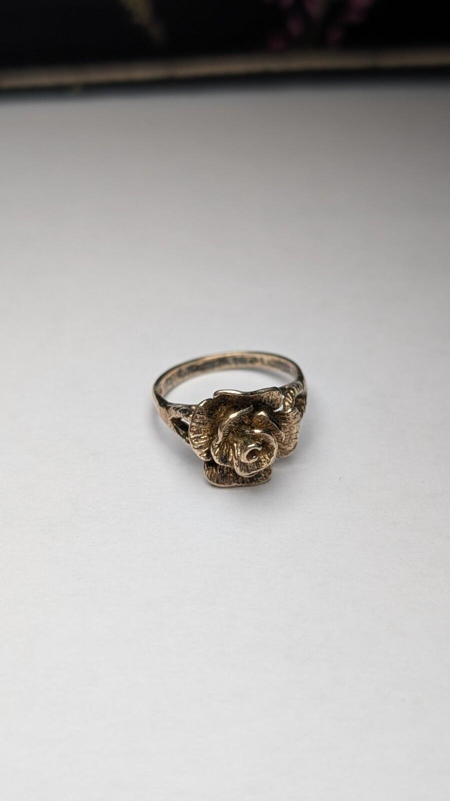 Vintage Sterling Silver Flower Rose Ring | Size K 1/2 | 925 Silver - Image 7