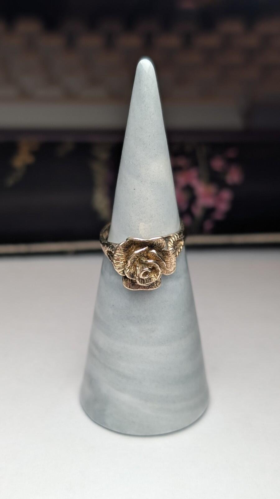 Vintage Sterling Silver Flower Rose Ring | Size K 1/2 | 925 Silver - Image 8