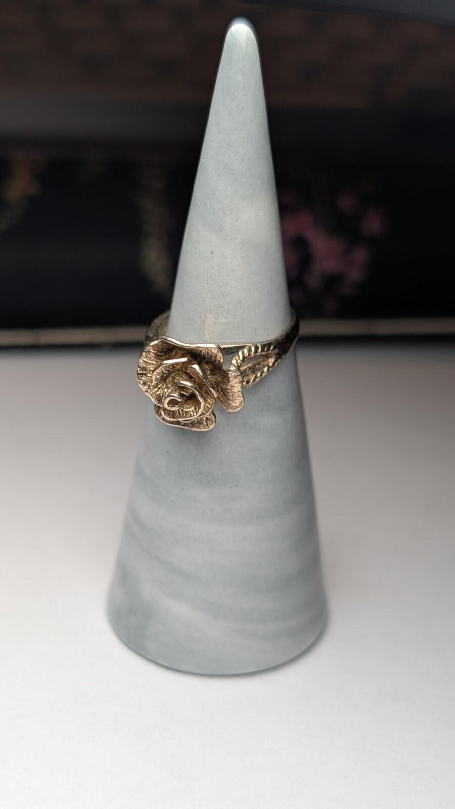 Vintage Sterling Silver Flower Rose Ring | Size K 1/2 | 925 Silver - Image 9