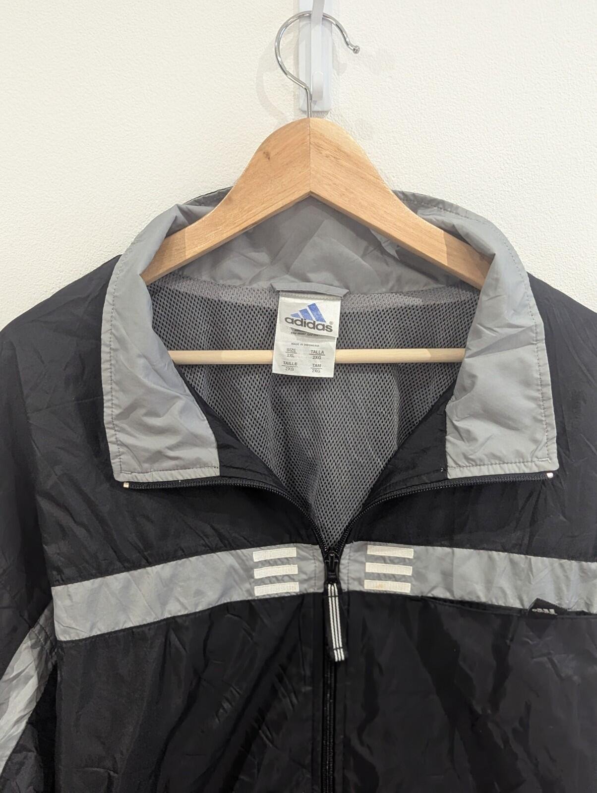 Vintage Adidas 2001 Black & White Jacket Windbreaker | Extra Extra Large XXL - Image 4