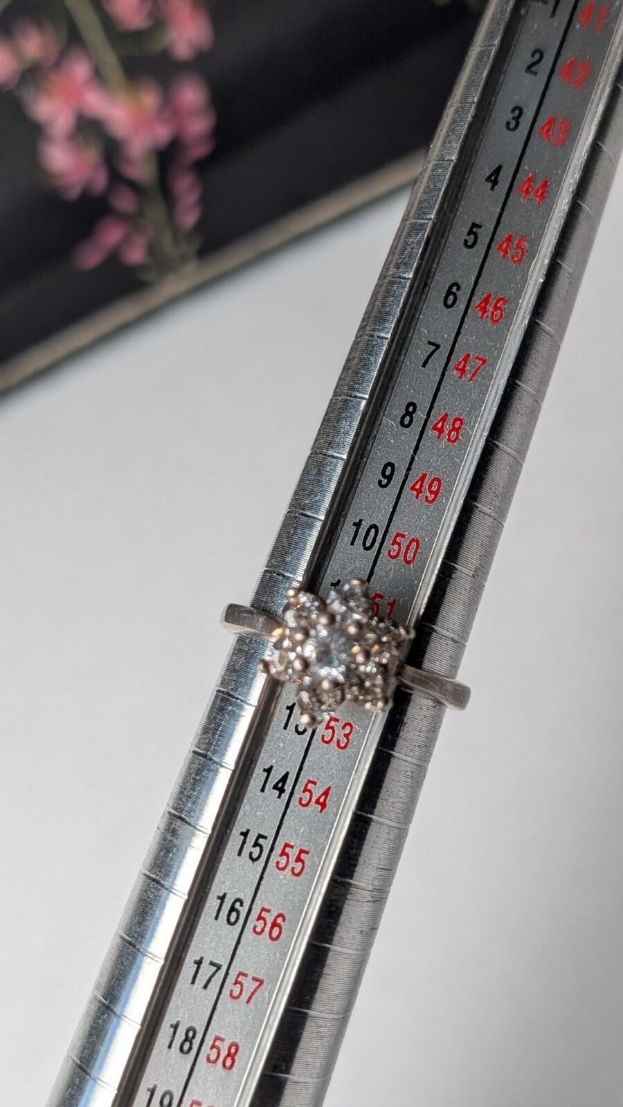 Vintage Sterling Silver Flower / Cluster CZ Gemstone Ring | Size L 1/2 | 925 - Image 8