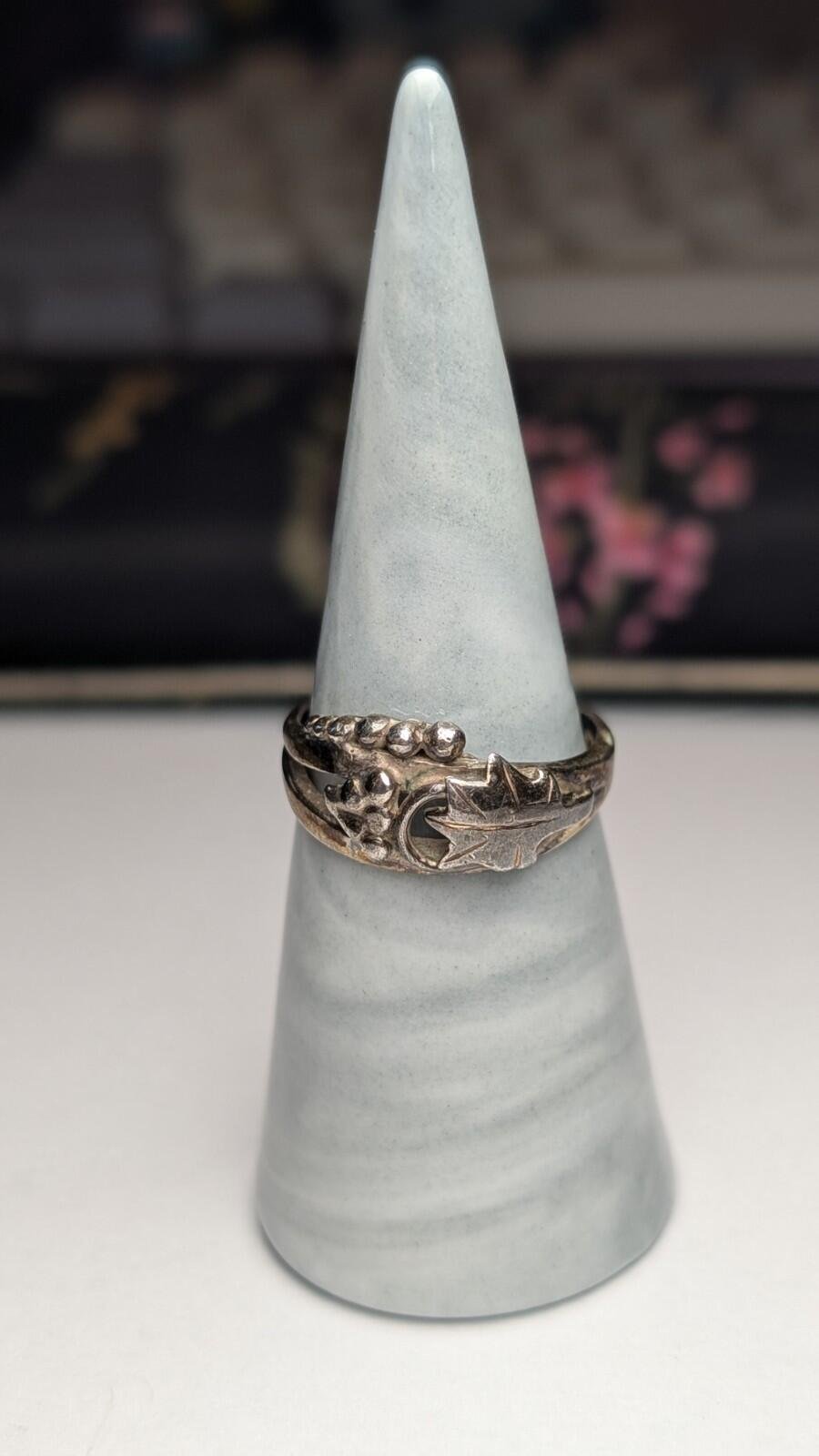 Vintage Sterling Silver Grapes / Vine / Leaf Ring | Size R | 925 Silver - Image 7