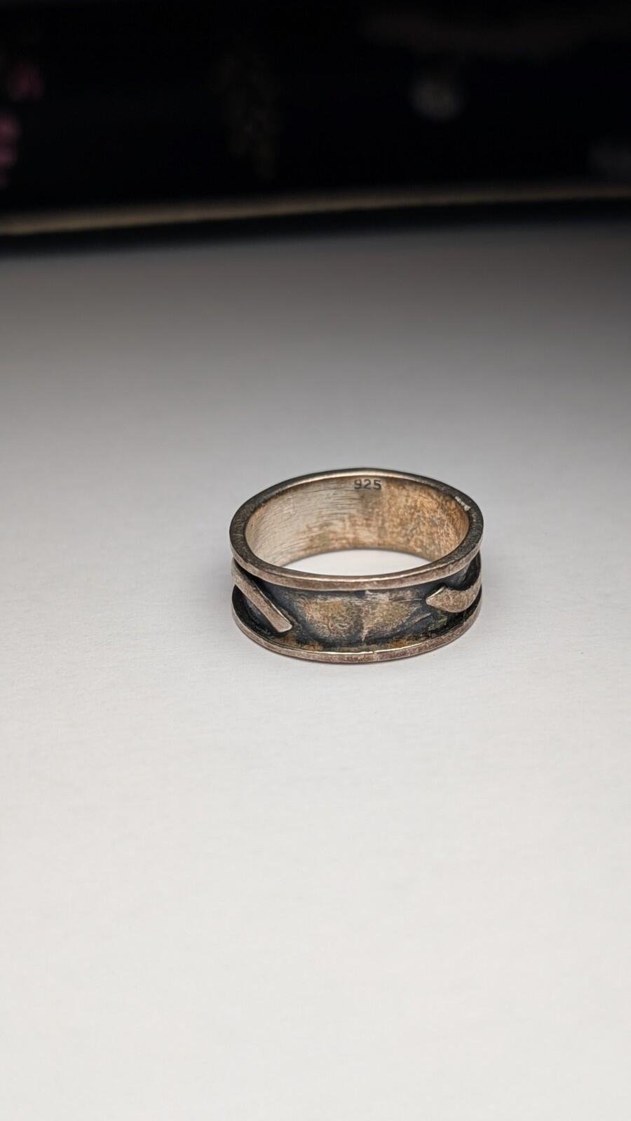 Vintage Sterling Silver Wave Band Ring | Size Q | 925 Silver - Image 4