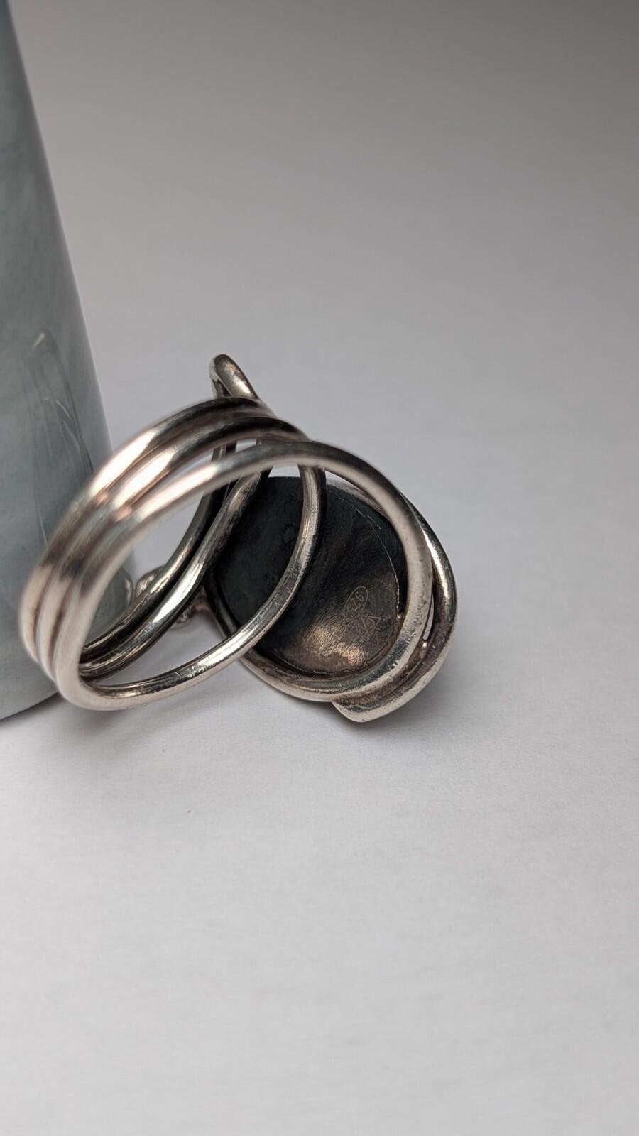Vintage Sterling Silver Yellow Citrine Cabochon Ring | Size O | 925 Silver - Image 3