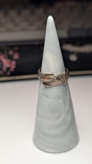 Vintage Sterling Silver 1979 Floral Belt Buckle Ring | Size I 1/2 | 925 Silver