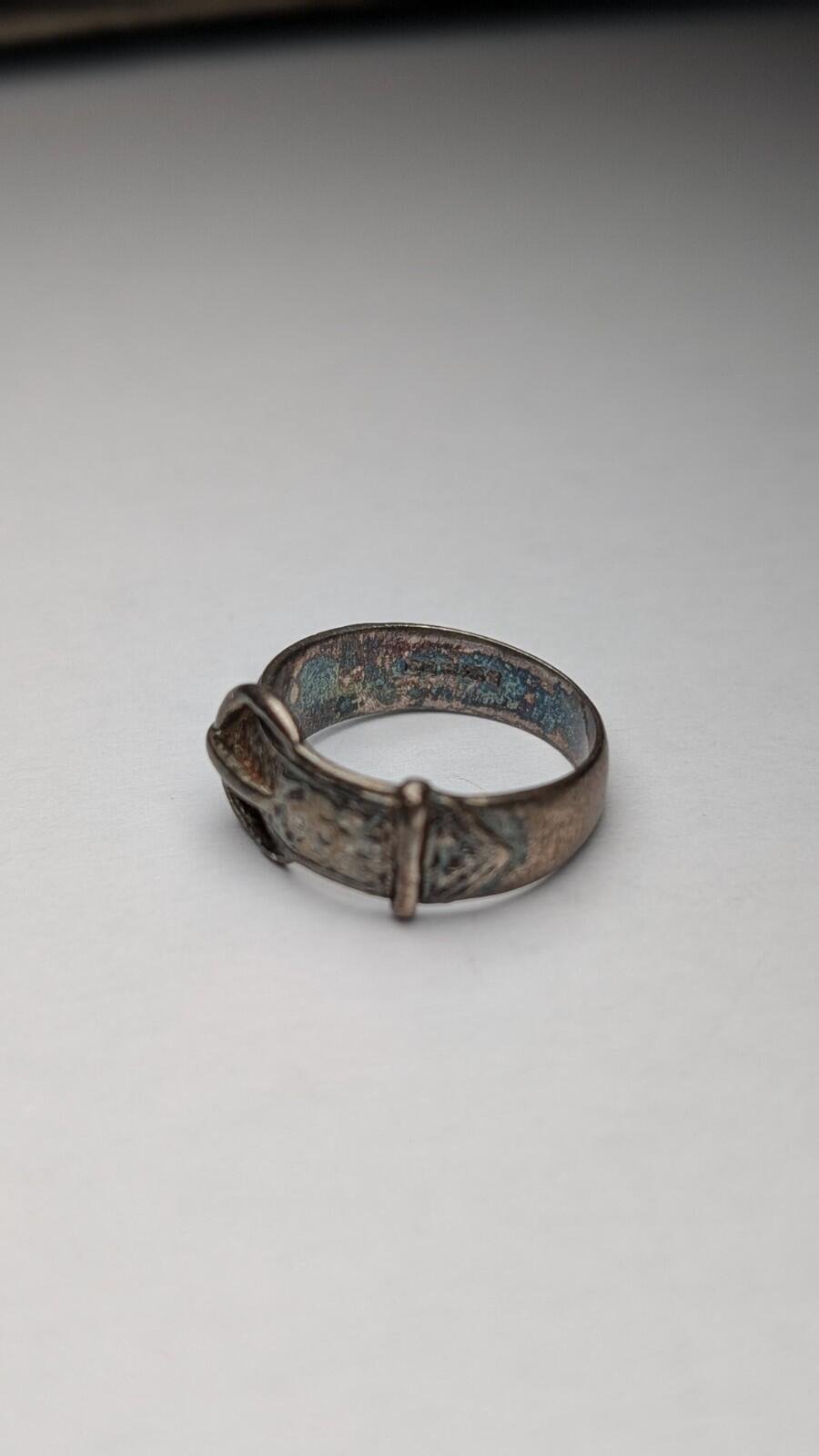 Vintage Sterling Silver 1979 Floral Belt Buckle Ring | Size I 1/2 | 925 Silver - Image 5