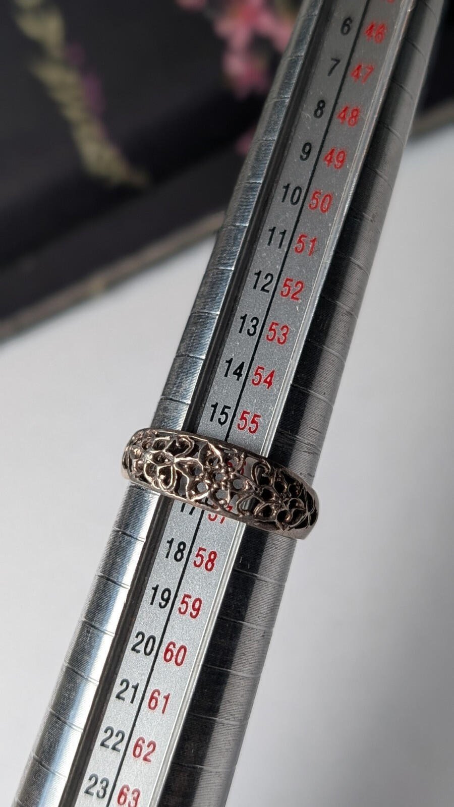 Vintage Sterling Silver Floral Openwork Ring | Size P | 925 Silver - Image 8