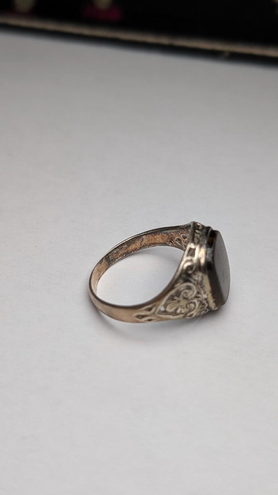 Vintage Sterling Silver Tiger's Eye Signet Ring | Size O 1/2 - P | 925 Silver - Image 6
