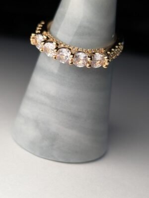 Costume Jewellery Gold Tone 5 Stone Ring | Size R