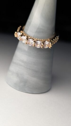 Costume Jewellery Gold Tone 5 Stone Ring | Size R