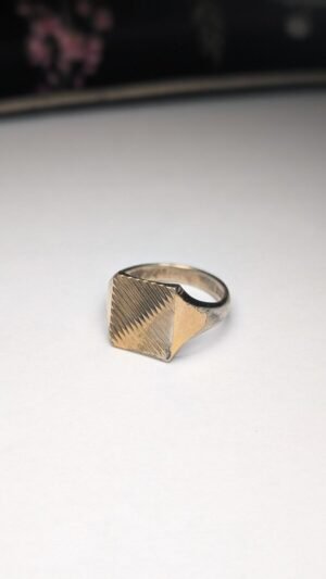 Vintage 9ct Gold Plated Sterling Silver 1974 Signet Ring | Size S 1/2 | 925