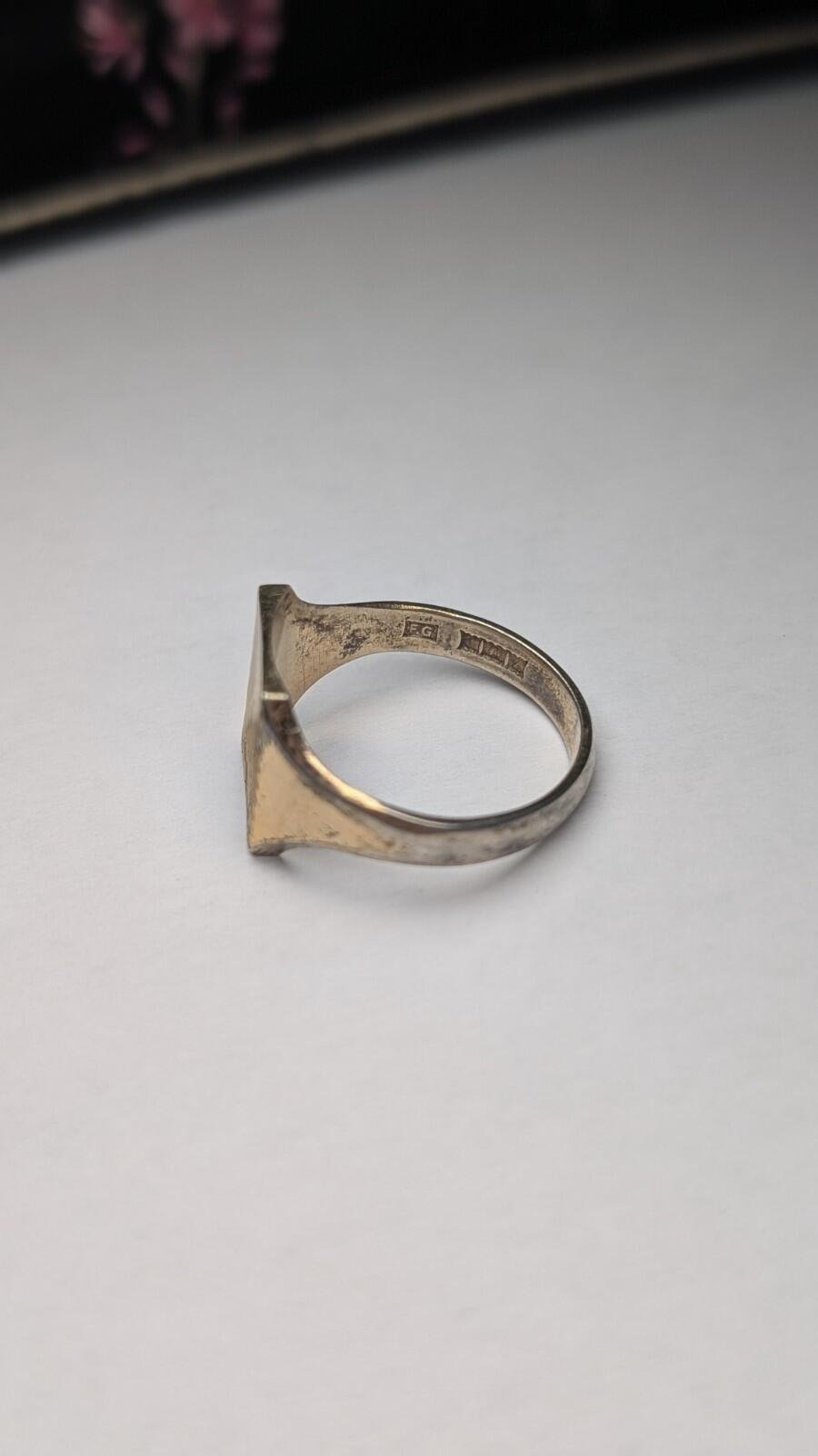 Vintage 9ct Gold Plated Sterling Silver 1974 Signet Ring | Size S 1/2 | 925 - Image 2