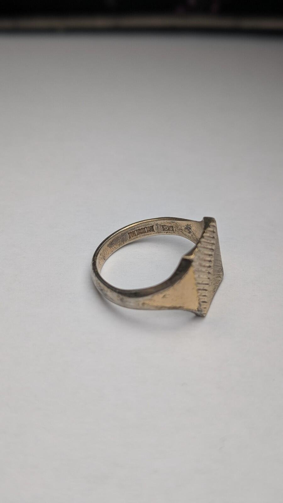 Vintage 9ct Gold Plated Sterling Silver 1974 Signet Ring | Size S 1/2 | 925 - Image 3