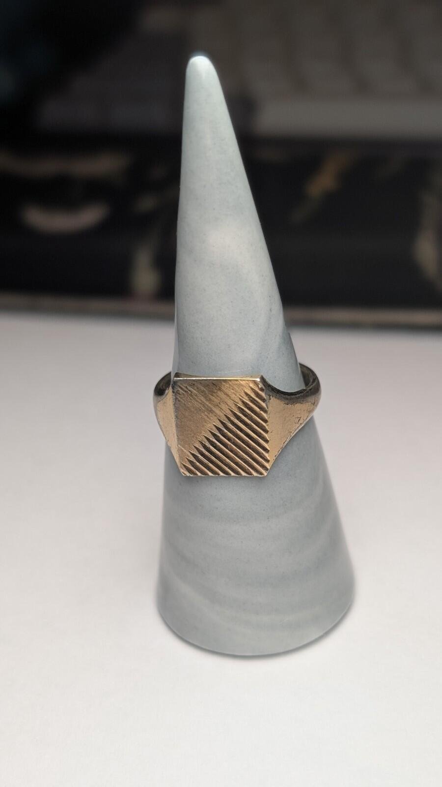 Vintage 9ct Gold Plated Sterling Silver 1974 Signet Ring | Size S 1/2 | 925 - Image 5