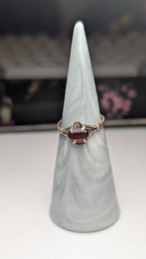 Vintage Sterling Silver 1987 Garnet Ring | Size L 1/2 | 925 Silver
