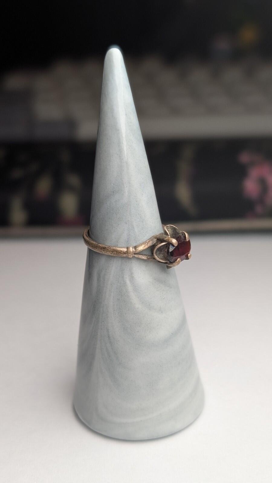 Vintage Sterling Silver 1987 Garnet Ring | Size L 1/2 | 925 Silver - Image 6
