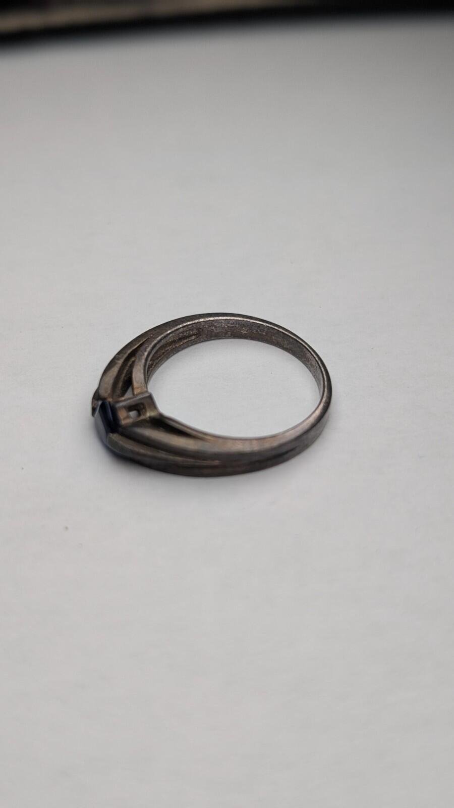 Vintage Sterling Silver 2005 Blue Sapphire Love Heart Ring | Size N 1/2 | 925 - Image 6