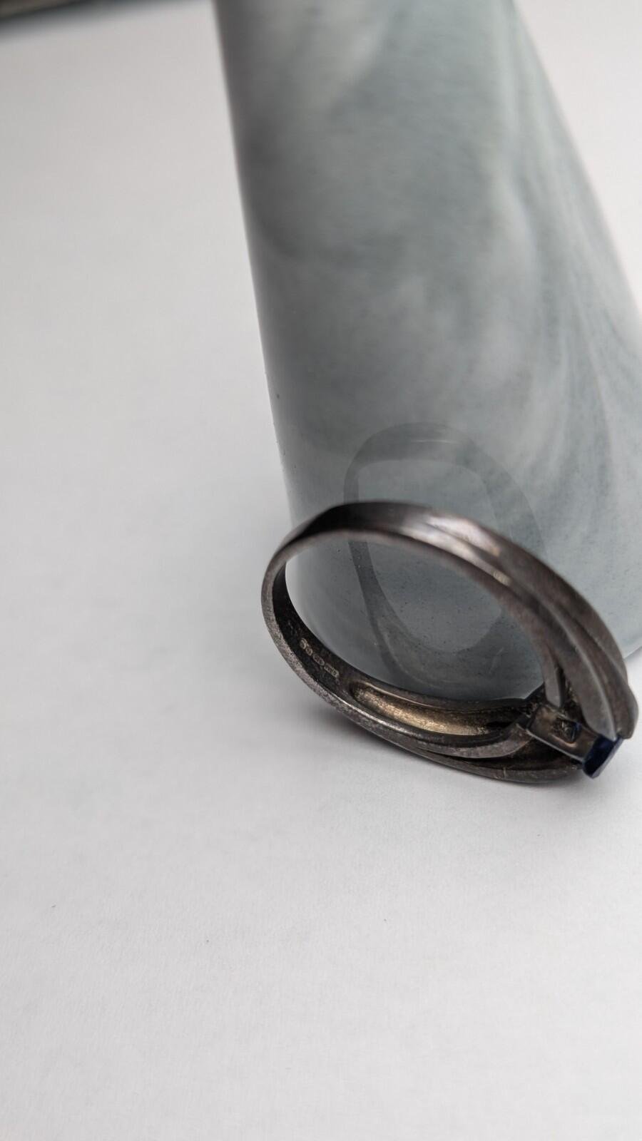 Vintage Sterling Silver 2005 Blue Sapphire Love Heart Ring | Size N 1/2 | 925 - Image 10