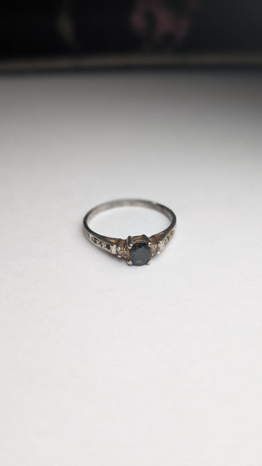 Vintage Sterling Silver Sapphire Ring | Size N | 925 Silver