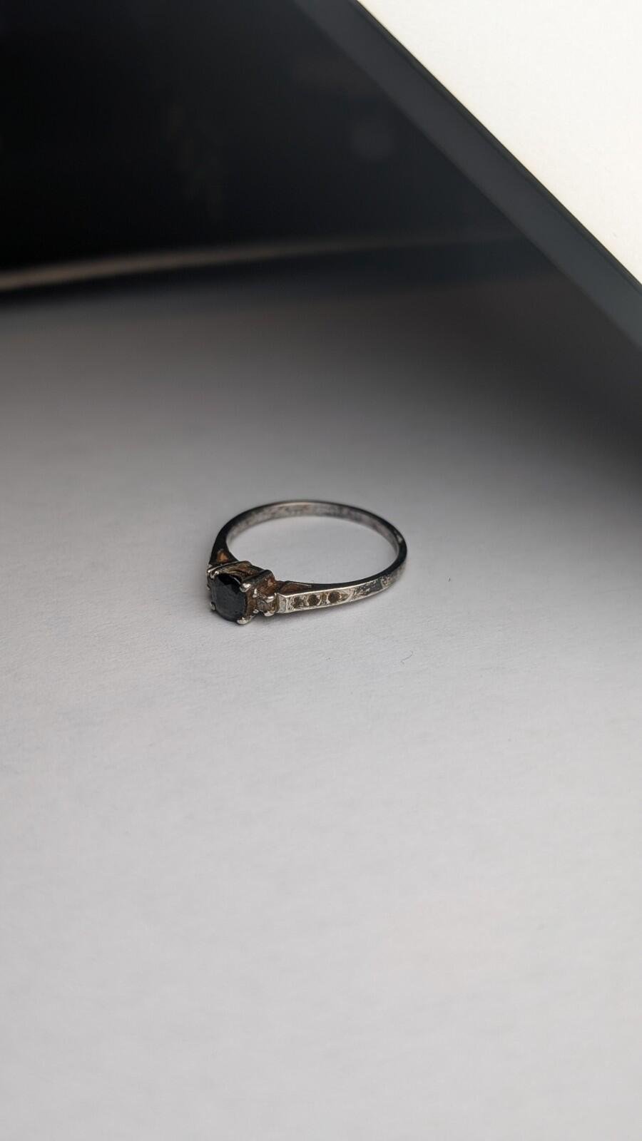 Vintage Sterling Silver Sapphire Ring | Size N | 925 Silver - Image 3