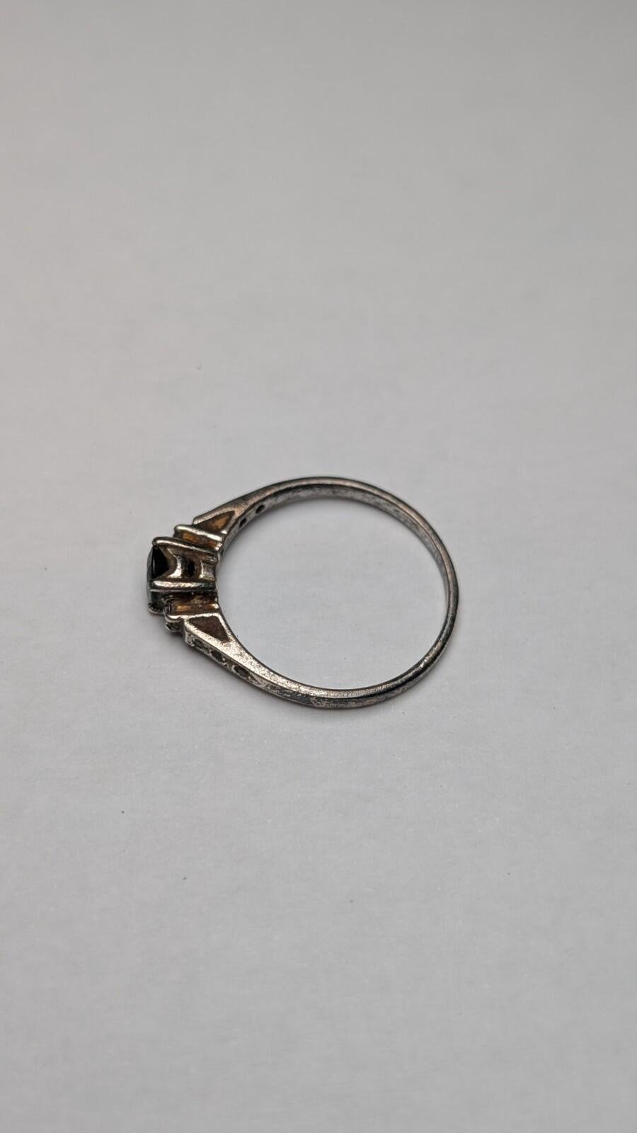Vintage Sterling Silver Sapphire Ring | Size N | 925 Silver - Image 5