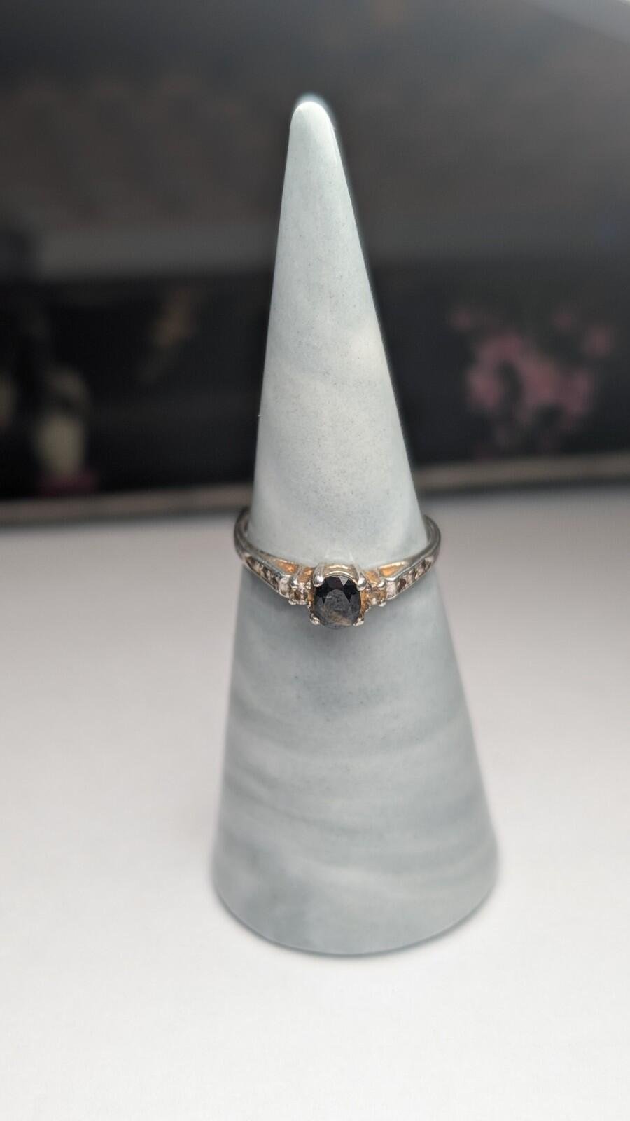 Vintage Sterling Silver Sapphire Ring | Size N | 925 Silver - Image 6