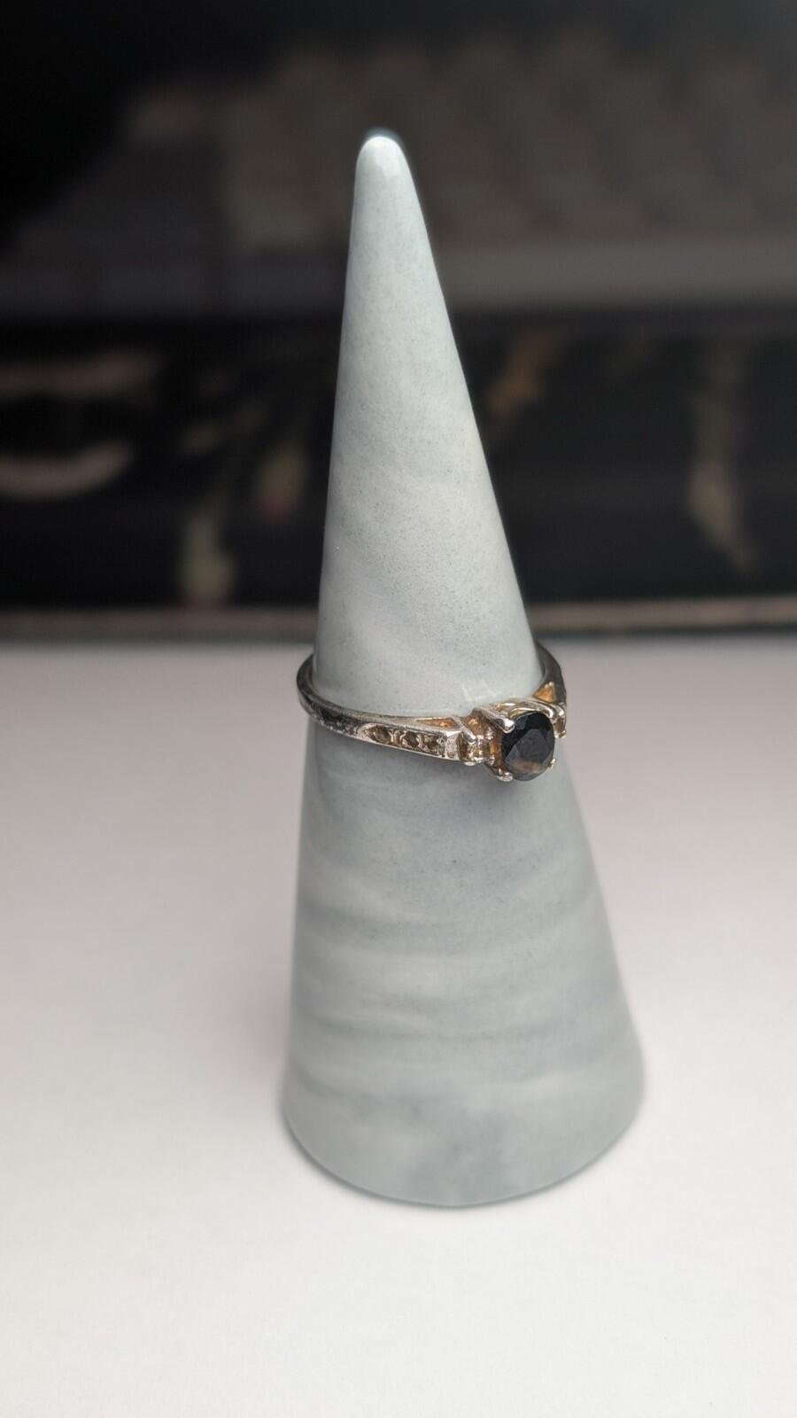 Vintage Sterling Silver Sapphire Ring | Size N | 925 Silver - Image 7