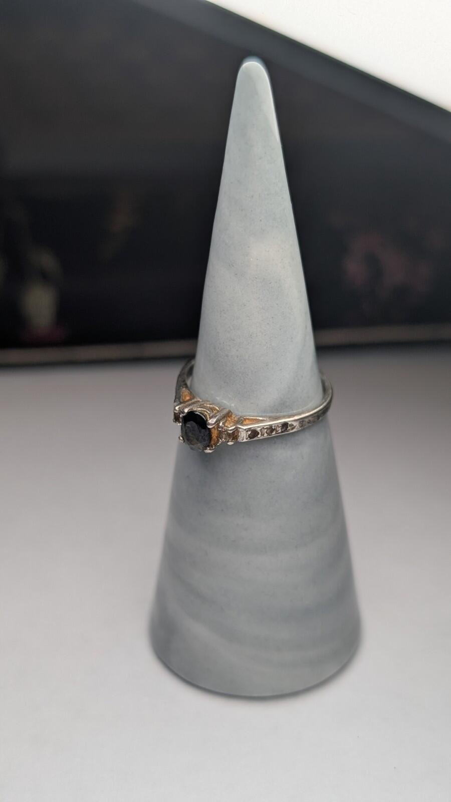 Vintage Sterling Silver Sapphire Ring | Size N | 925 Silver - Image 8