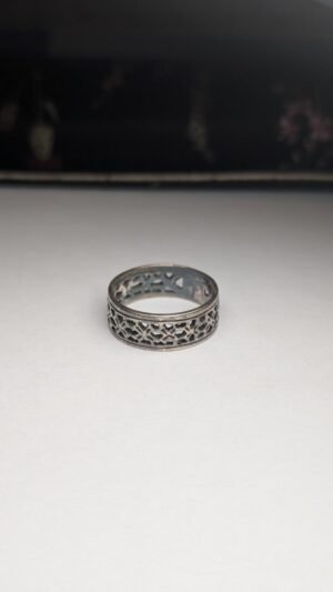 Vintage Sterling Silver Openwork Band Ring | Size S | 925 Silver