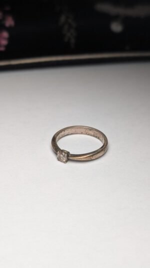 Vintage Sterling Silver 0.20ct Solitaire Diamond Ring | Size M | 925 Silver